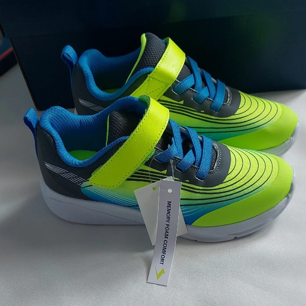 Vivele Kids Neon Green and Blue‎ Athletic Shoes Size 1M